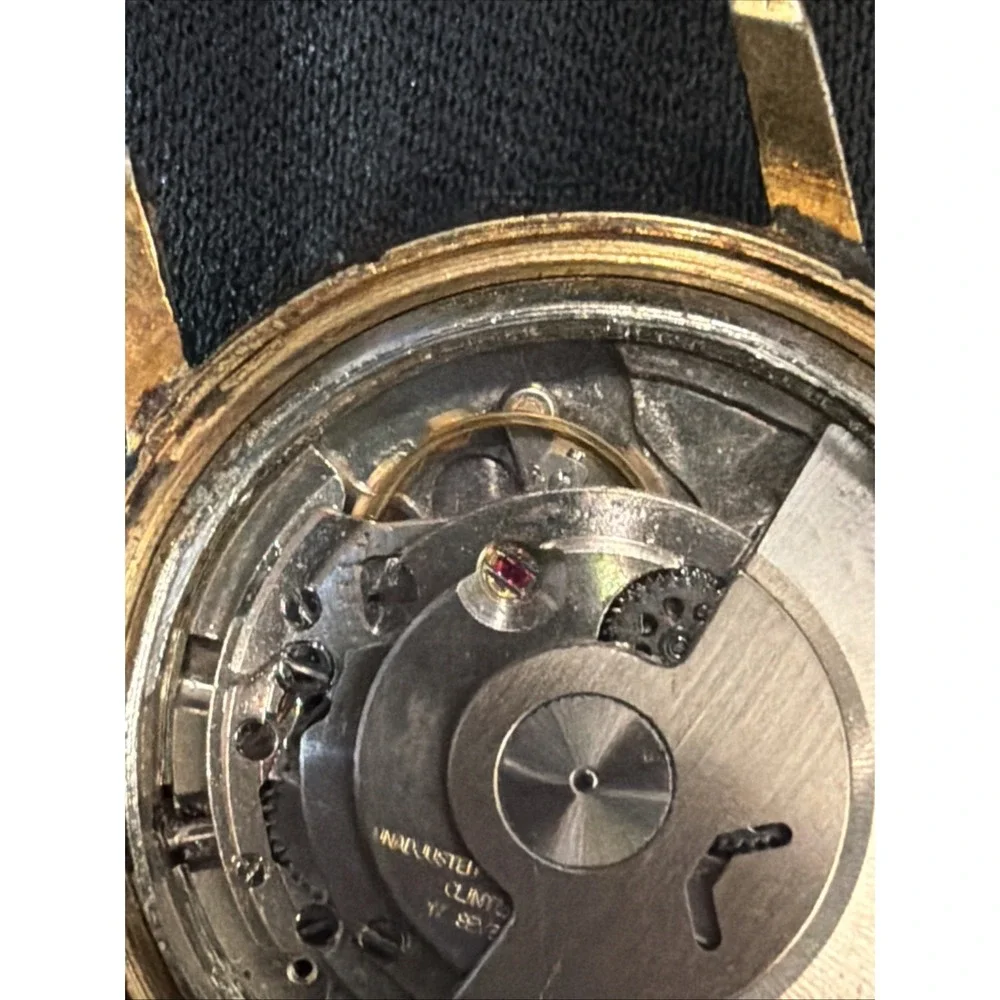 Vintage Clintonmatic 17J Automatic Men's Watch Linen Dial Swiss EB Parts/Repair